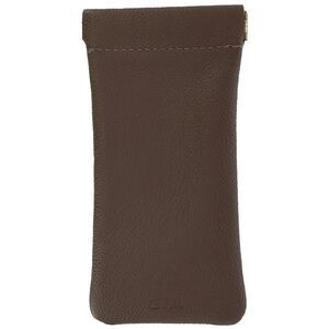 CTM Leather Push Mouth Pebble Grain Eyeglass Holder
